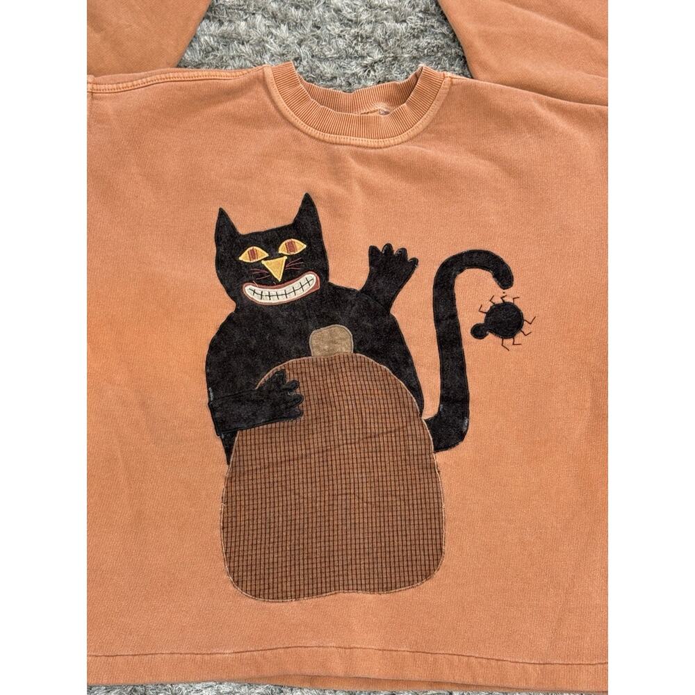 Authentic Pigment Vintage 90s Halloween Pullover Sweatshirt Unisex Size S - Picture 6 of 13